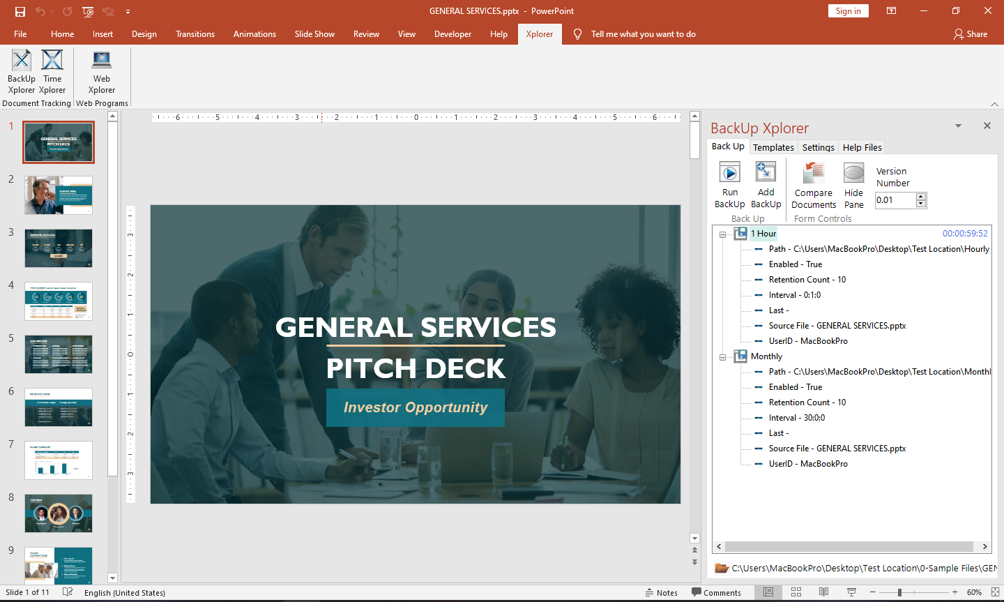 screenshot of BackUp Xplorer